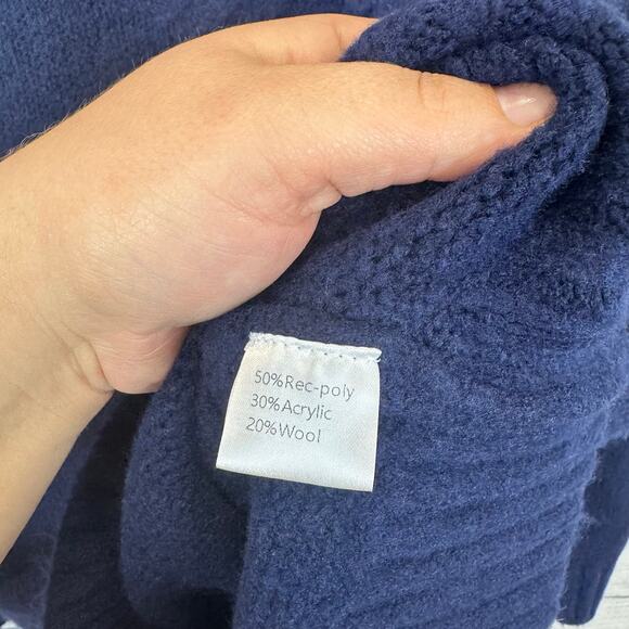 Bluetime Women's Navy Blue V-Neck Wool Blend Sweater Size XL - Picture 5 of 6